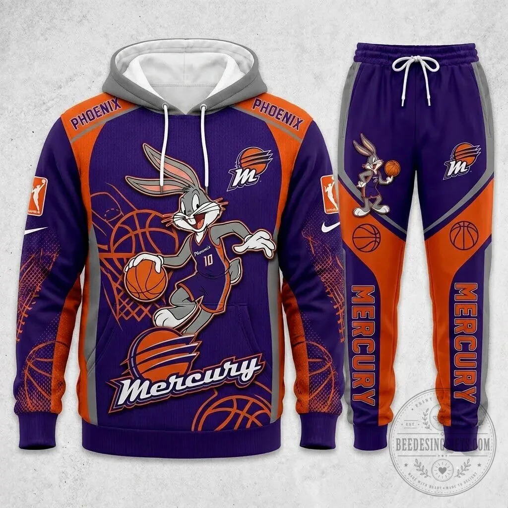 Bugs Bunny Basketball Fan Hoodie and Sweatpants Set for Indiana Fever Supporters 68 Bugs Bunny Basketball Fan Hoodie and Sweatpants Set for Indiana Fever Supporters