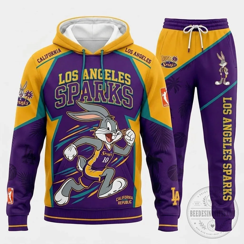 Bugs Bunny Basketball Fan Hoodie and Sweatpants Set for Indiana Fever Supporters 71 Bugs Bunny Basketball Fan Hoodie and Sweatpants Set for Indiana Fever Supporters