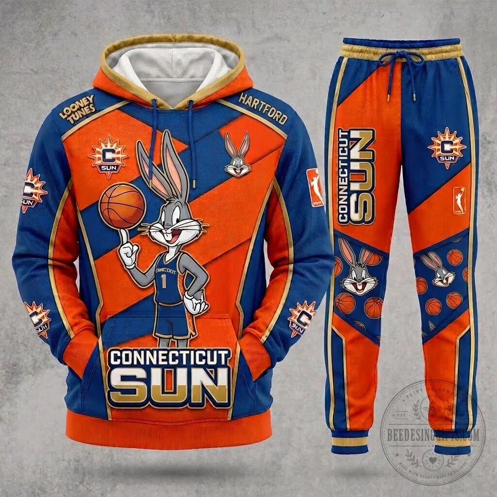 Bugs Bunny Basketball Fan Hoodie and Sweatpants Set for Indiana Fever Supporters 77 Bugs Bunny Basketball Fan Hoodie and Sweatpants Set for Indiana Fever Supporters