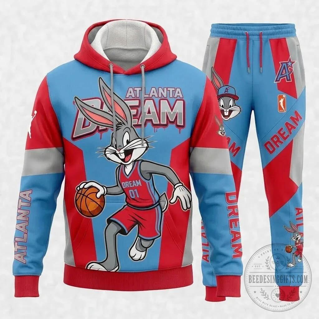 Bugs Bunny Basketball Fan Hoodie and Sweatpants Set for Indiana Fever Supporters 80 Bugs Bunny Basketball Fan Hoodie and Sweatpants Set for Indiana Fever Supporters