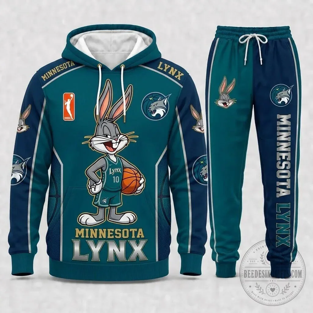 Bugs Bunny Basketball Fan Hoodie and Sweatpants Set for Indiana Fever Supporters 92 Bugs Bunny Basketball Fan Hoodie and Sweatpants Set for Indiana Fever Supporters
