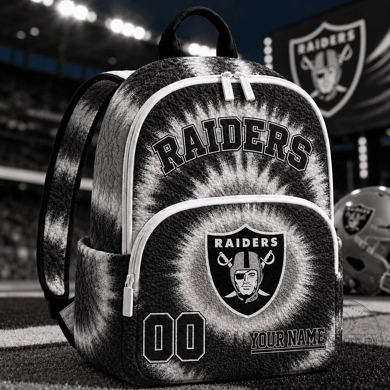 Las Vegas Raiders Tie Dye Quilted Backpack Custom Name Gift 2 Las Vegas Raiders Tie Dye Quilted Backpack Custom Name Gift