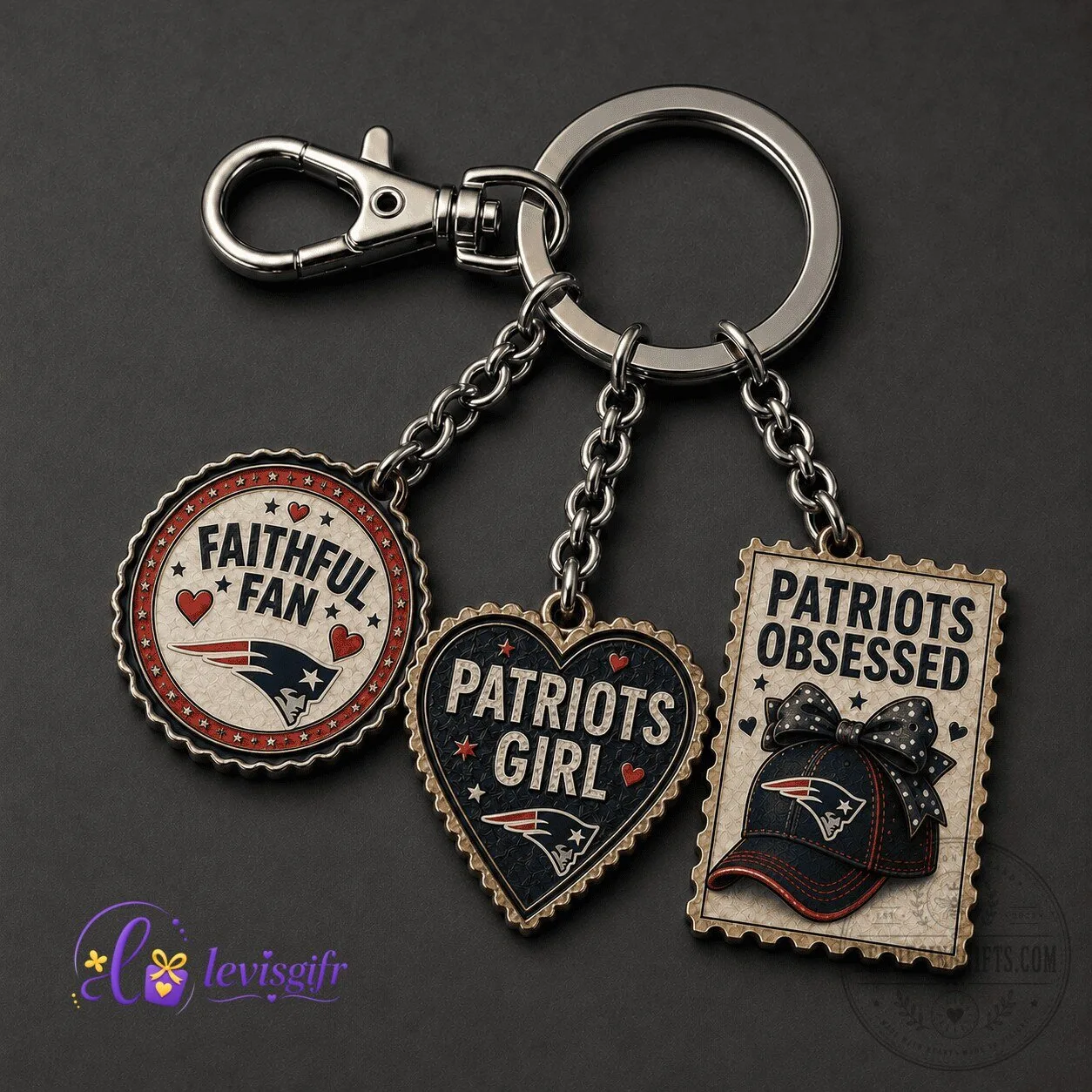 New England Patriots Faithful Fan Patriots Girl Patriots Obsessed Keychain