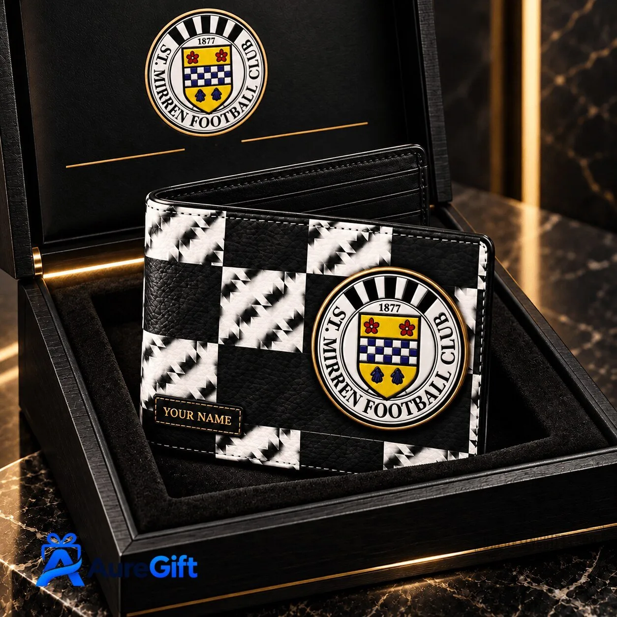 St Mirren Football Club Personalized Checkered Bi-Fold Wallet