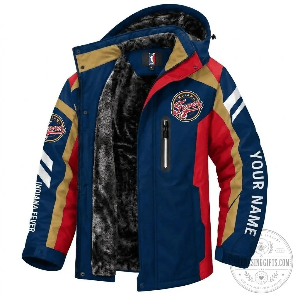 Indiana Fever WNBA Women's Basketball Team Waterproof Winter Parka Jacket 2 Indiana Fever WNBA Women's Basketball Team Waterproof Winter Parka Jacket