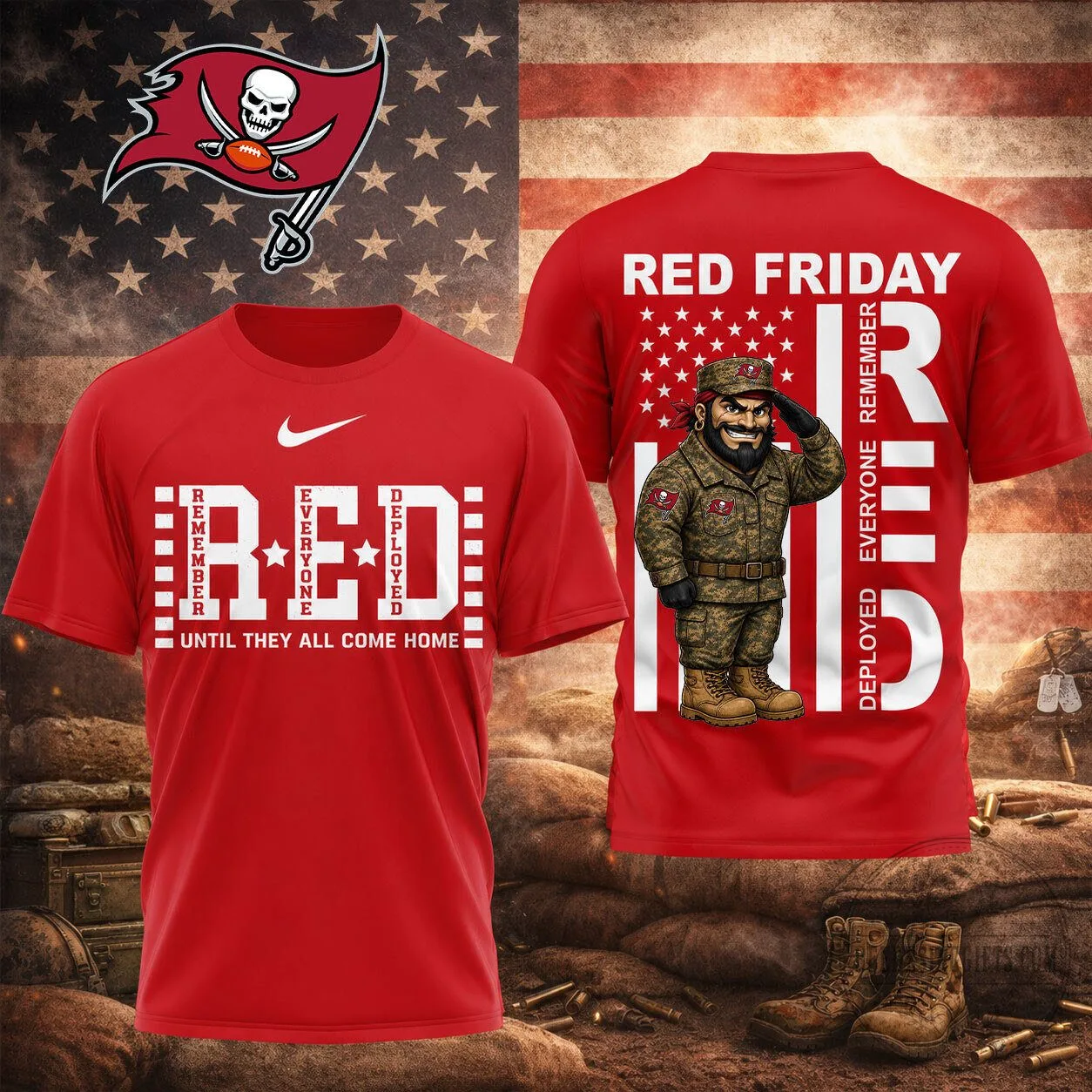 T-Shirt for Red Friday: Honoring Everyone Deployed Until They Return Home
