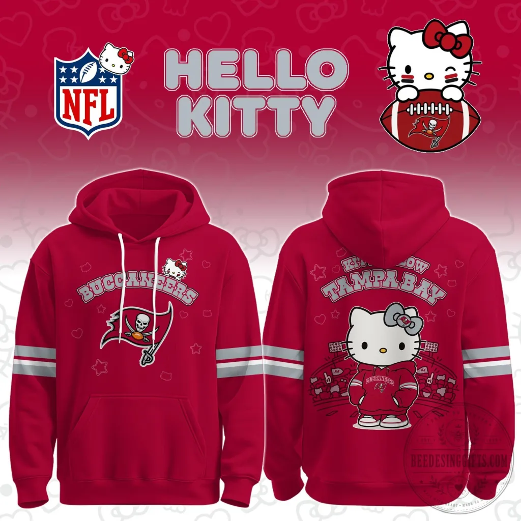 Hello Kitty Tampa Bay Buccaneers Football Team Hoodie Hello Kitty Tampa Bay Buccaneers Football Team Hoodie
