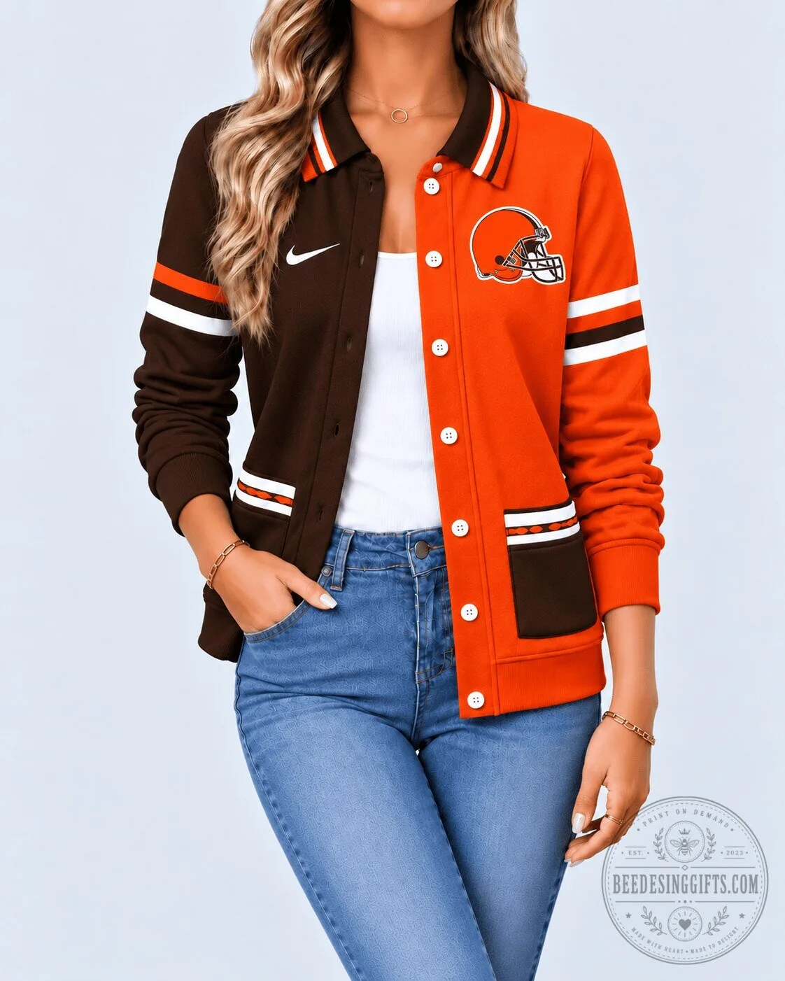 Cleveland Browns NFL Football Team Varsity Jacket for Women