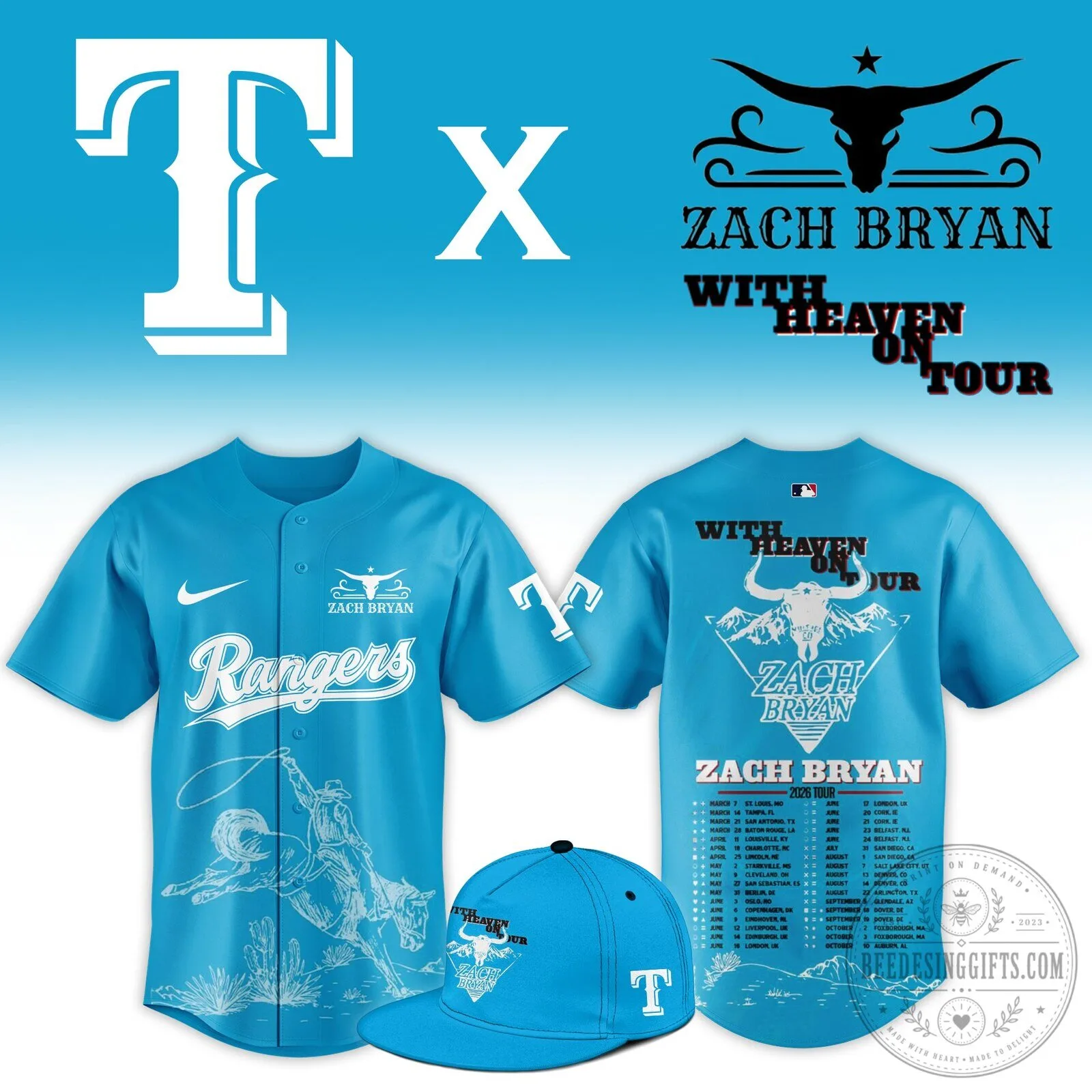 .TEX x Zach Bryan With Heaven On Tour Limited Jersey