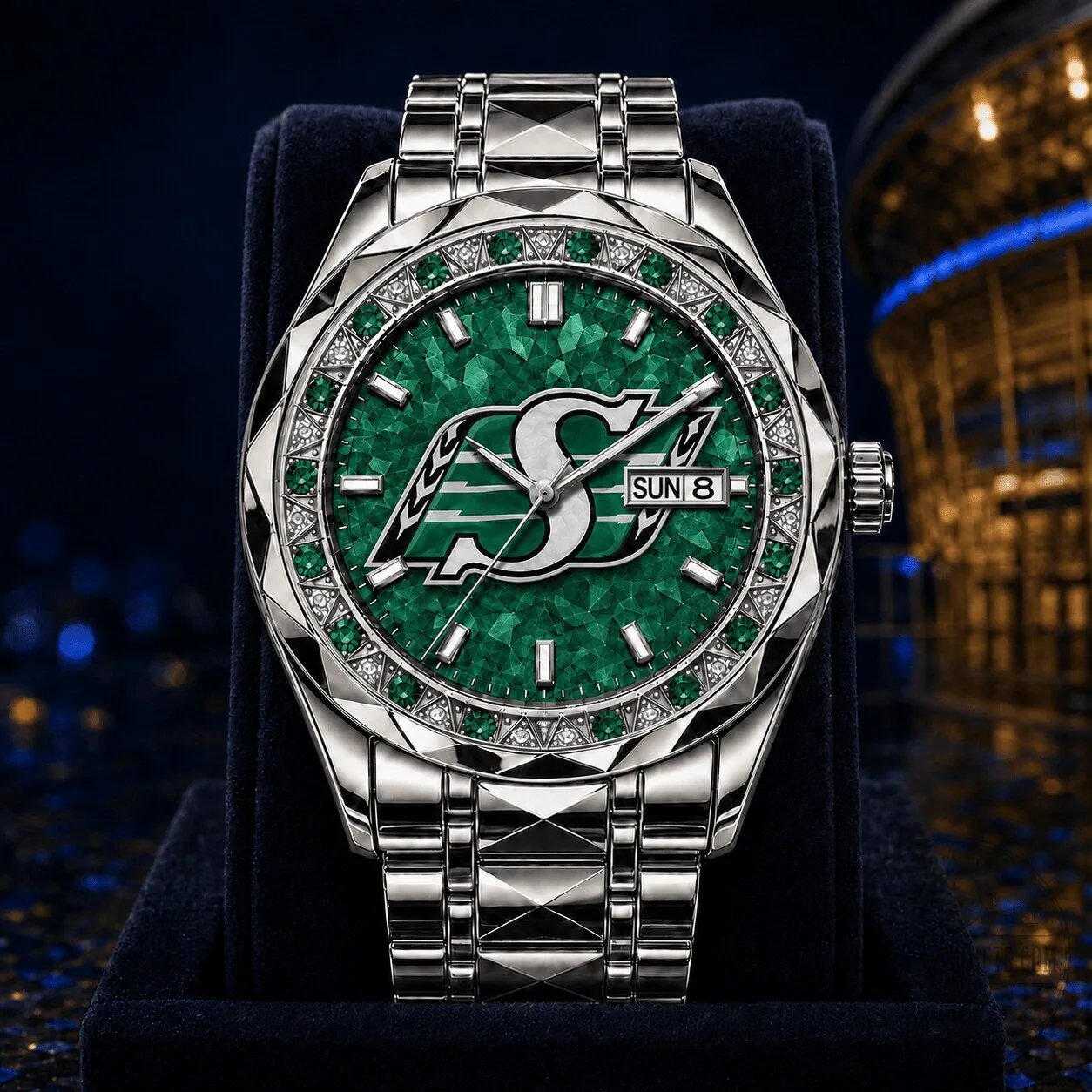 Saskatchewan Roughriders CFL Men's Stainless Steel Watch 2 Saskatchewan Roughriders CFL Men's Stainless Steel Watch
