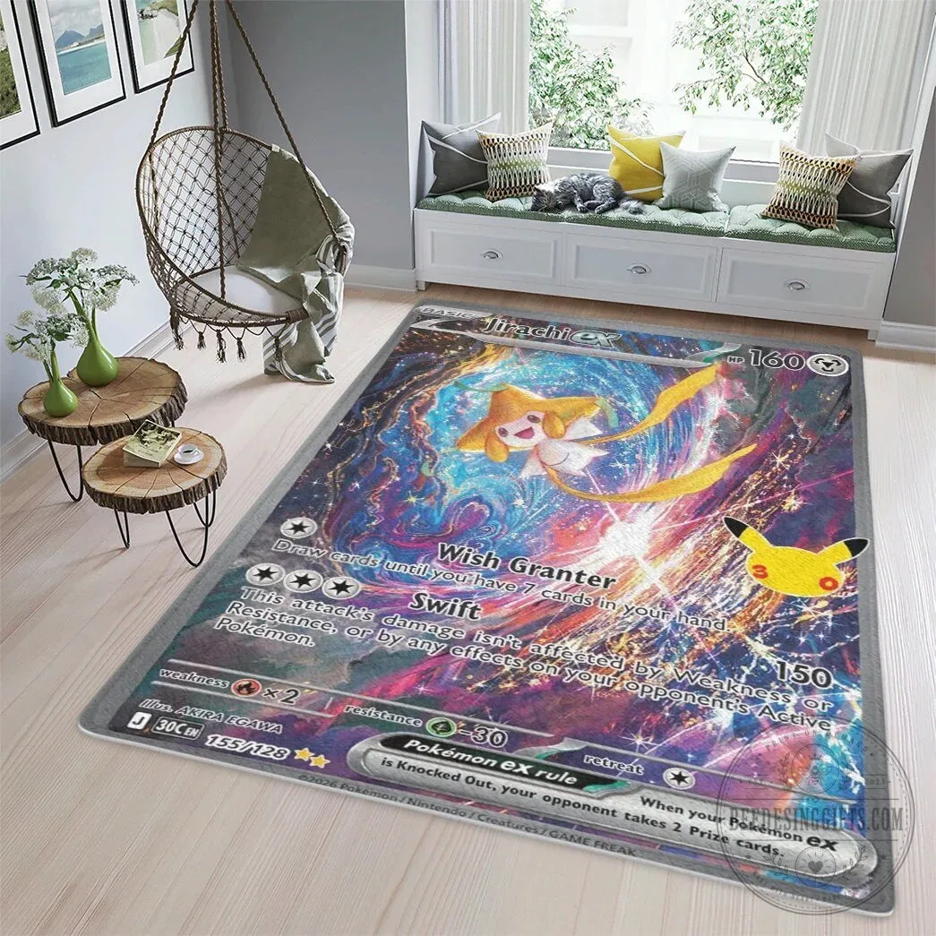 Jirachi EX Pokemon Trading Card Game Design Floor Mat