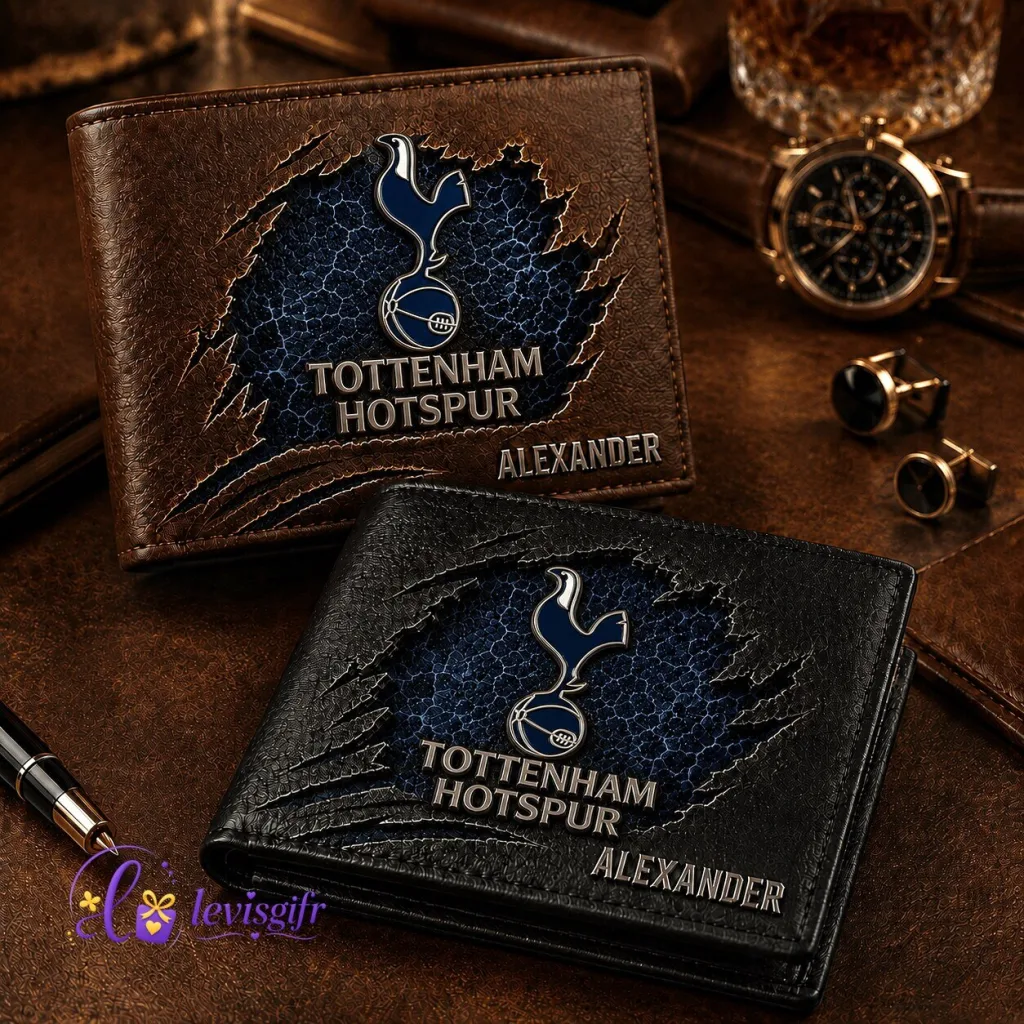 Tottenham Hotspur Football Club Personalized Leather Wallet for Men Tottenham Hotspur Football Club Personalized Leather Wallet for Men