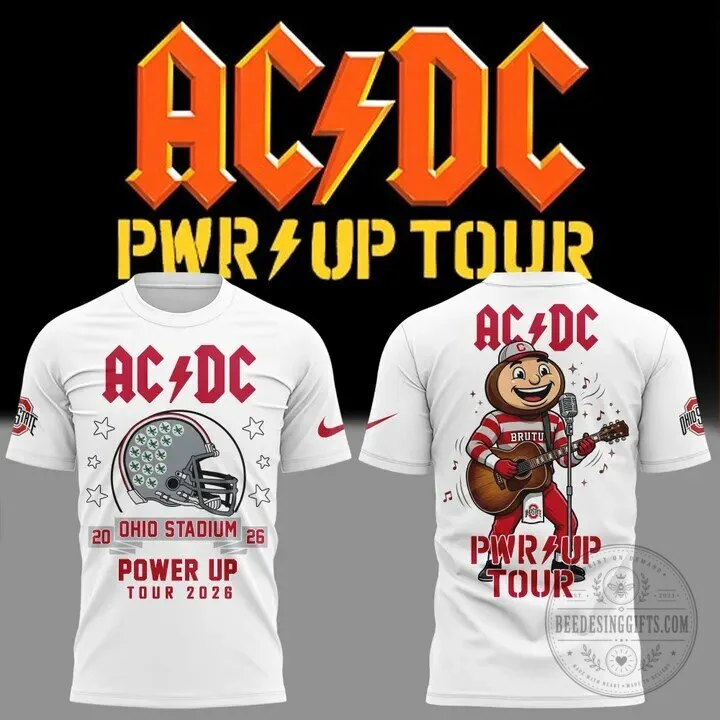 2026 Power Up Tour T-Shirt for Ohio State Football featuring AC/DC