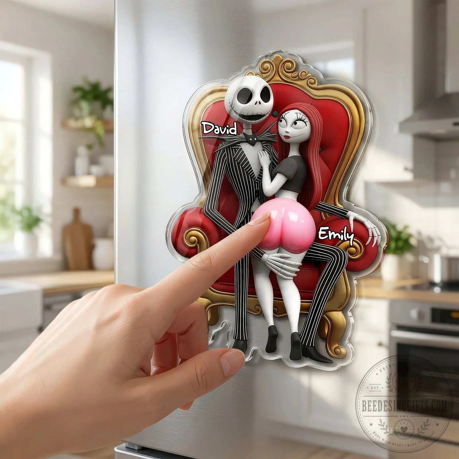Nightmare Before Christmas Jack and Sally Personalized Fridge Magnet 7 Nightmare Before Christmas Jack and Sally Personalized Fridge Magnet