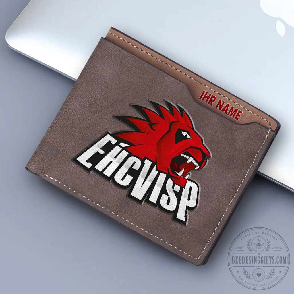 EHC Visp Ice Hockey Team Logo Faux Leather Wallet EHC Visp Ice Hockey Team Logo Faux Leather Wallet