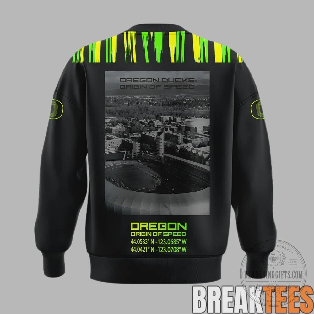Oregon Ducks Origin Of Speed Football Team Black Crewneck Sweatshirt 9 Oregon Ducks Origin Of Speed Football Team Black Crewneck Sweatshirt