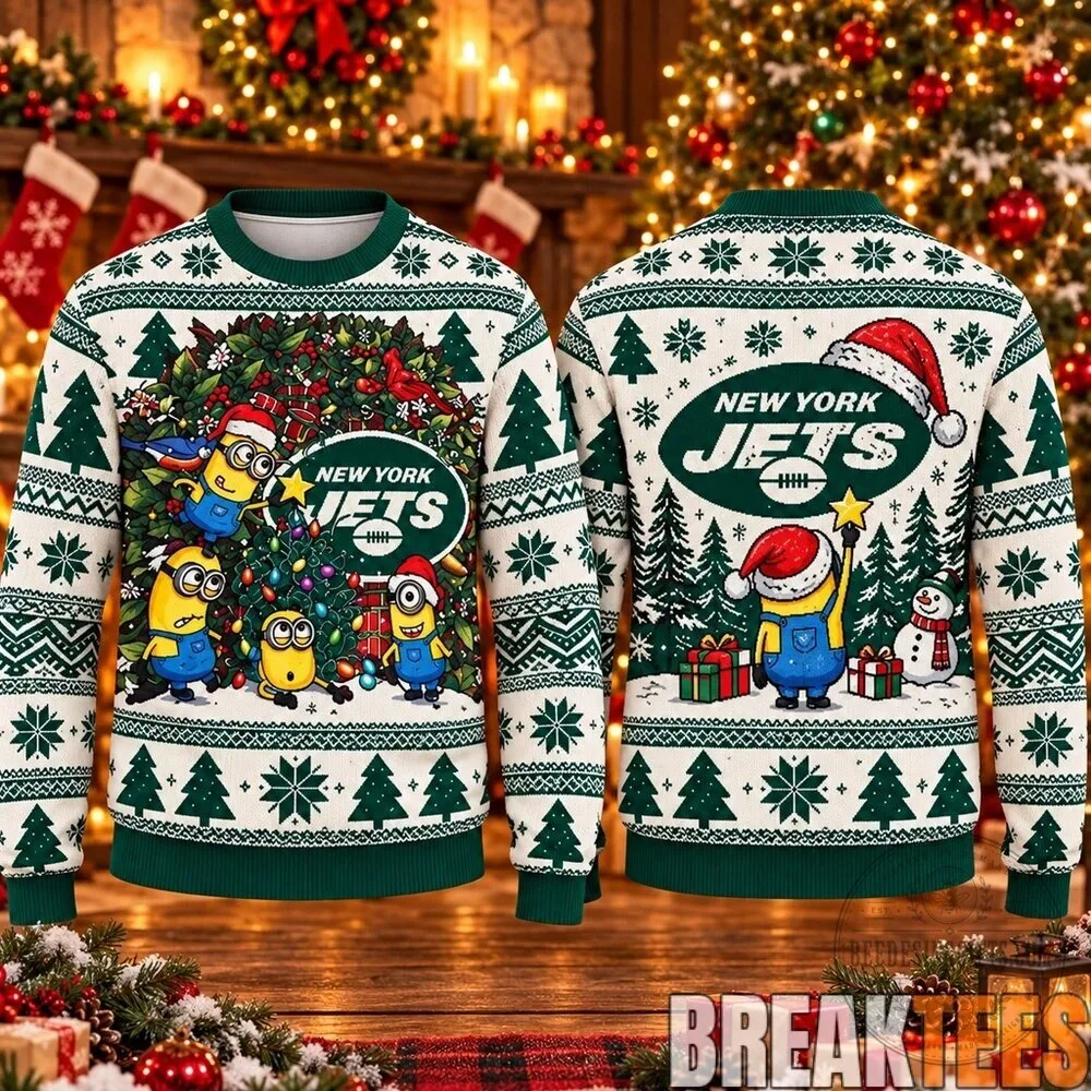 New York Jets Minion Christmas Holiday Ugly Sweater