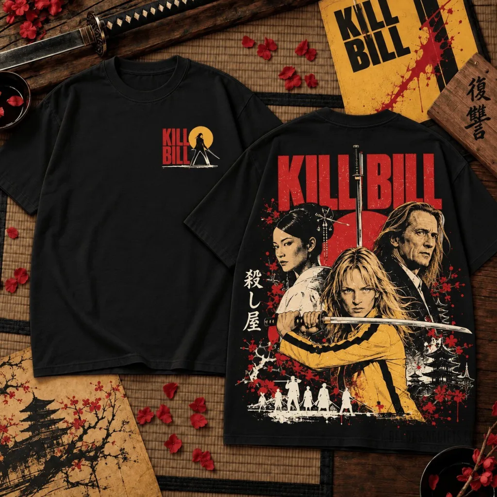 Kill Bill Quentin Tarantino Movie Poster Black Graphic T-Shirt Kill Bill Quentin Tarantino Movie Poster Black Graphic T-Shirt