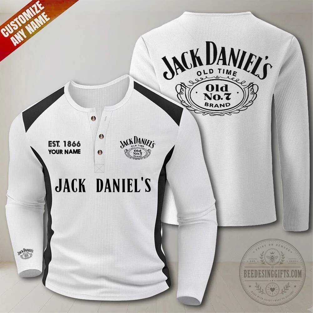 Jack Daniel's Old No. 7 Brand Whiskey Logo Long-Sleeve Henley Shirt 11 Jack Daniel