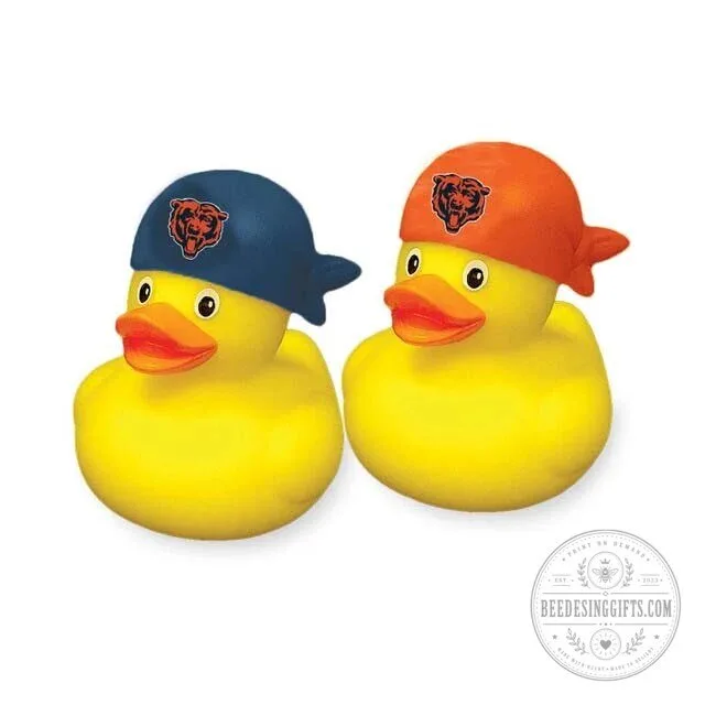 Chicago Bears NFL Football Team Rubber Duck Set, Go Pack Go Collectible Figurines