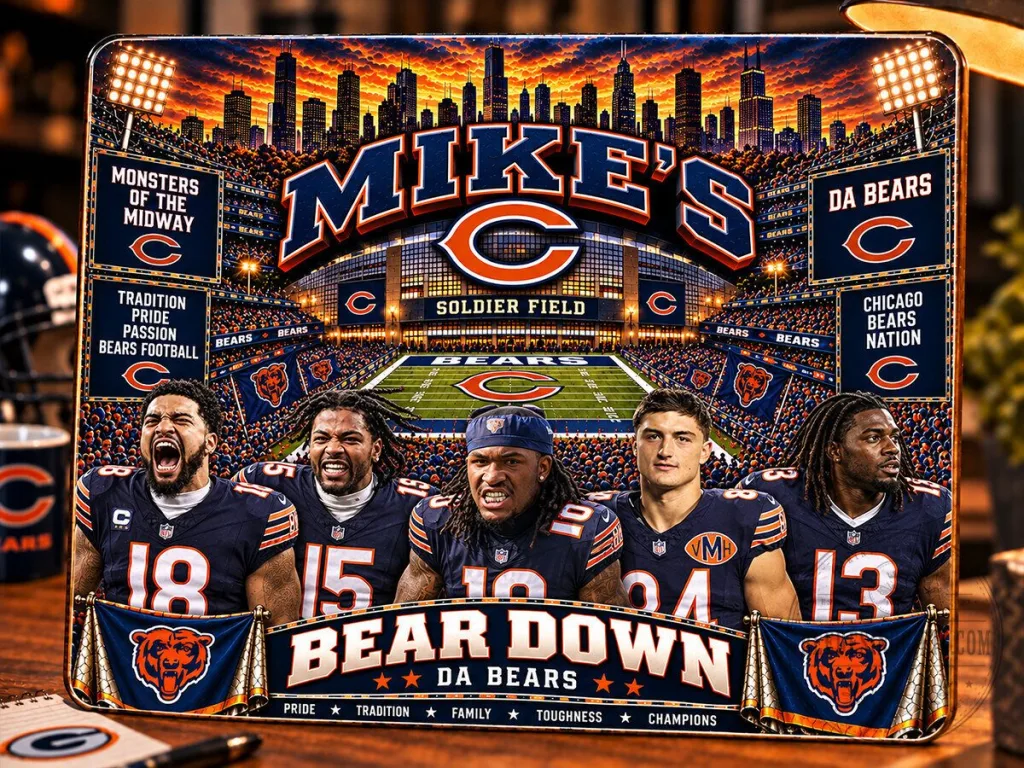 Chicago Bears NFL Football Team Soldier Field Stadium Wooden Wall Art Chicago Bears NFL Football Team Soldier Field Stadium Wooden Wall Art