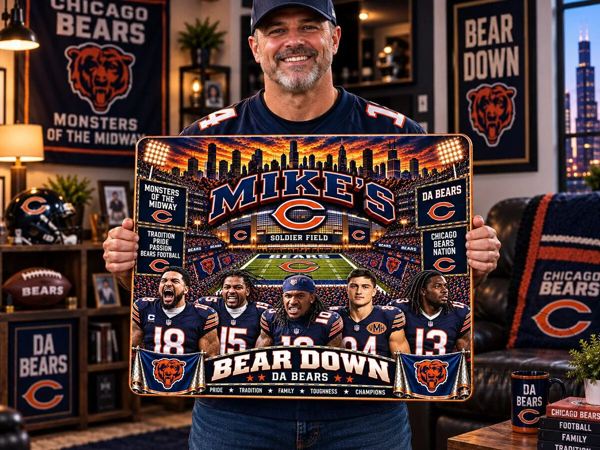 Chicago Bears NFL Football Team Soldier Field Stadium Wooden Wall Art 8 Chicago Bears NFL Football Team Soldier Field Stadium Wooden Wall Art