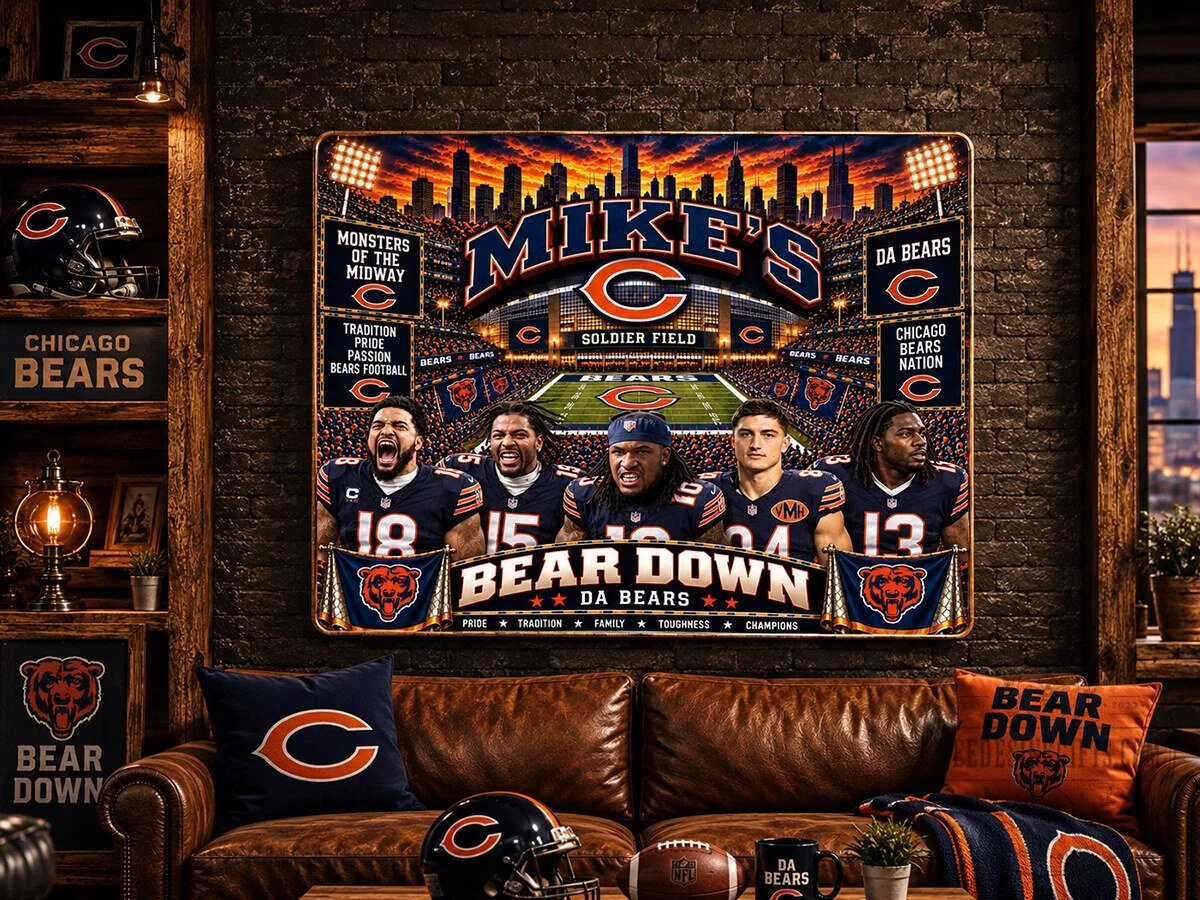 Chicago Bears NFL Football Team Soldier Field Stadium Wooden Wall Art 9 Chicago Bears NFL Football Team Soldier Field Stadium Wooden Wall Art