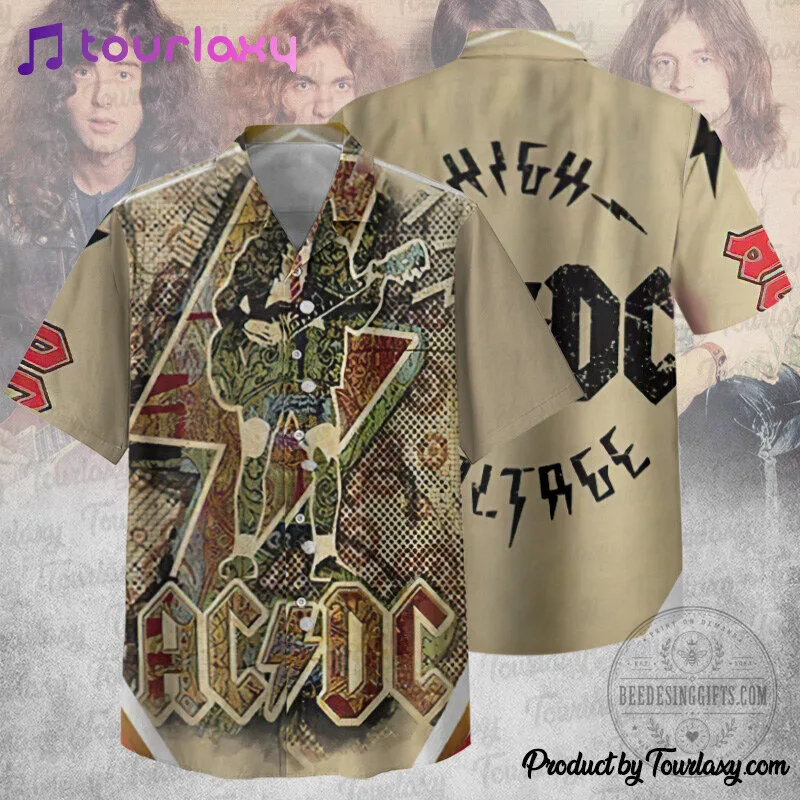 ACDC High Voltage Rock Band Music Album Art Hawaiian Shirt