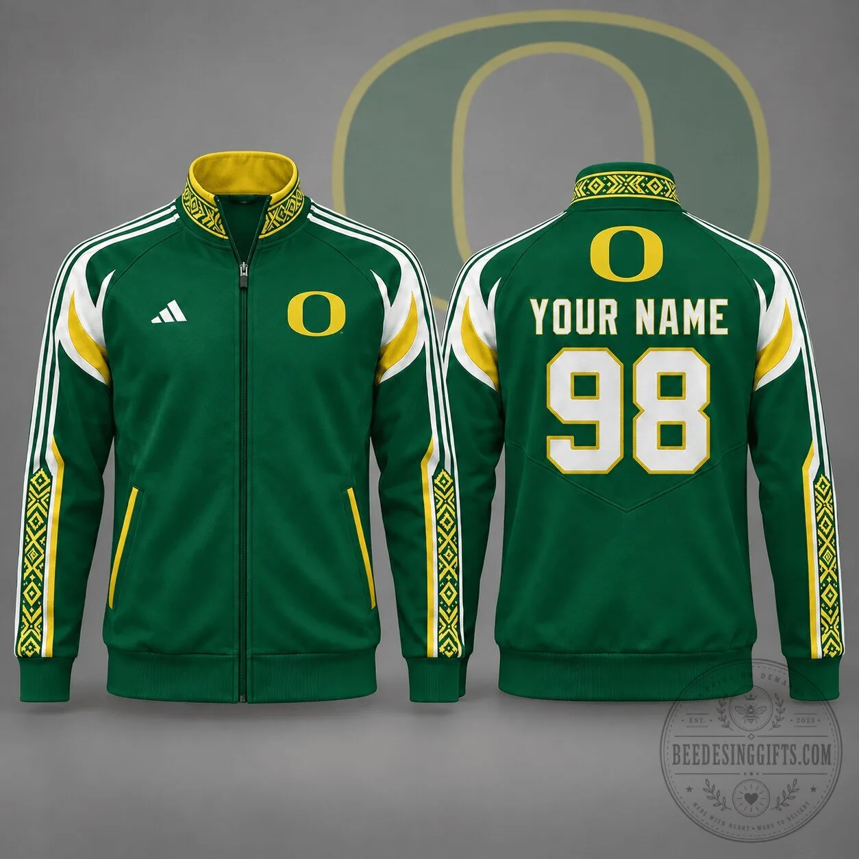 Oregon Ducks Personalized NCAA Full Zip Track Jacket