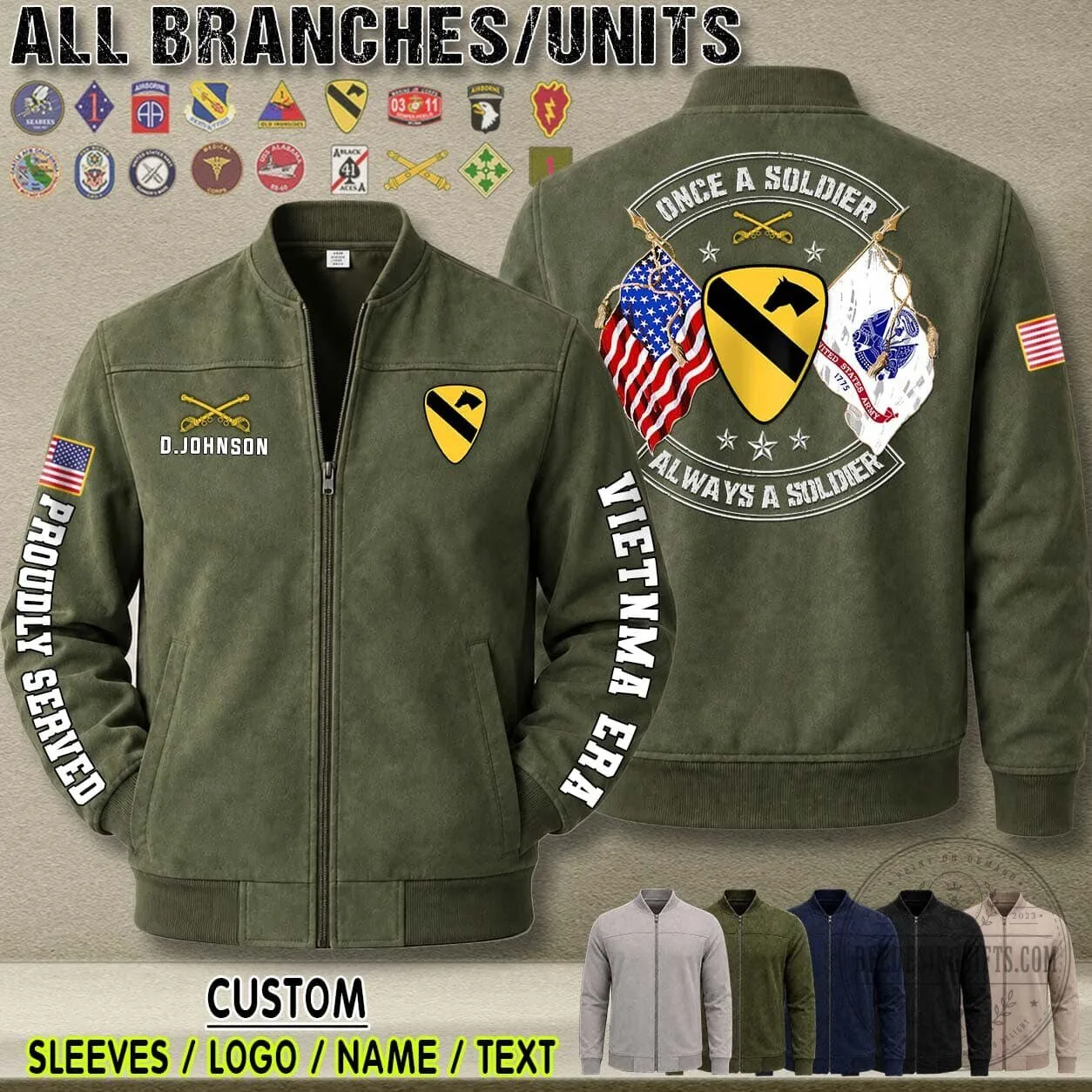 United States Army Veteran Once A Soldier Always A Soldier Bomber Jacket