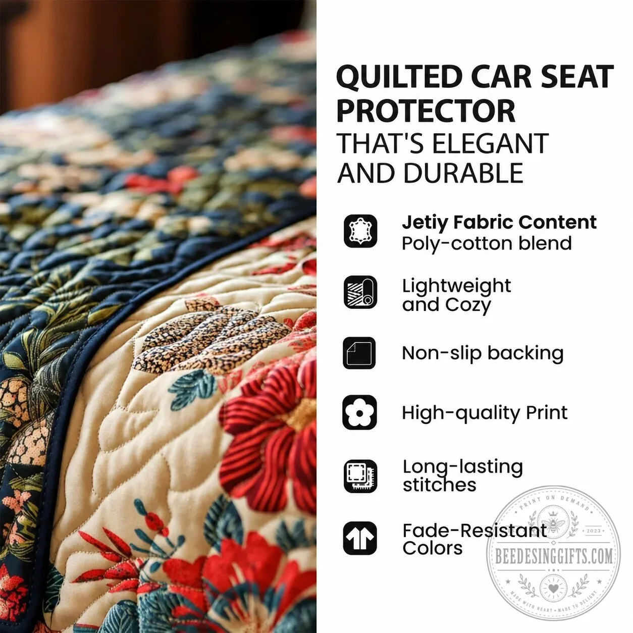 United States Veteran Quilted Car Seat Protector with Military Patches 9 United States Veteran Quilted Car Seat Protector with Military Patches