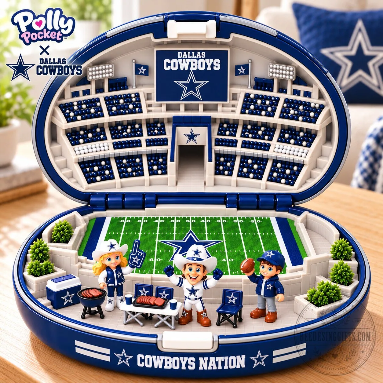 Dallas Cowboys Polly Pocket Football Stadium Playset with Mini Figures