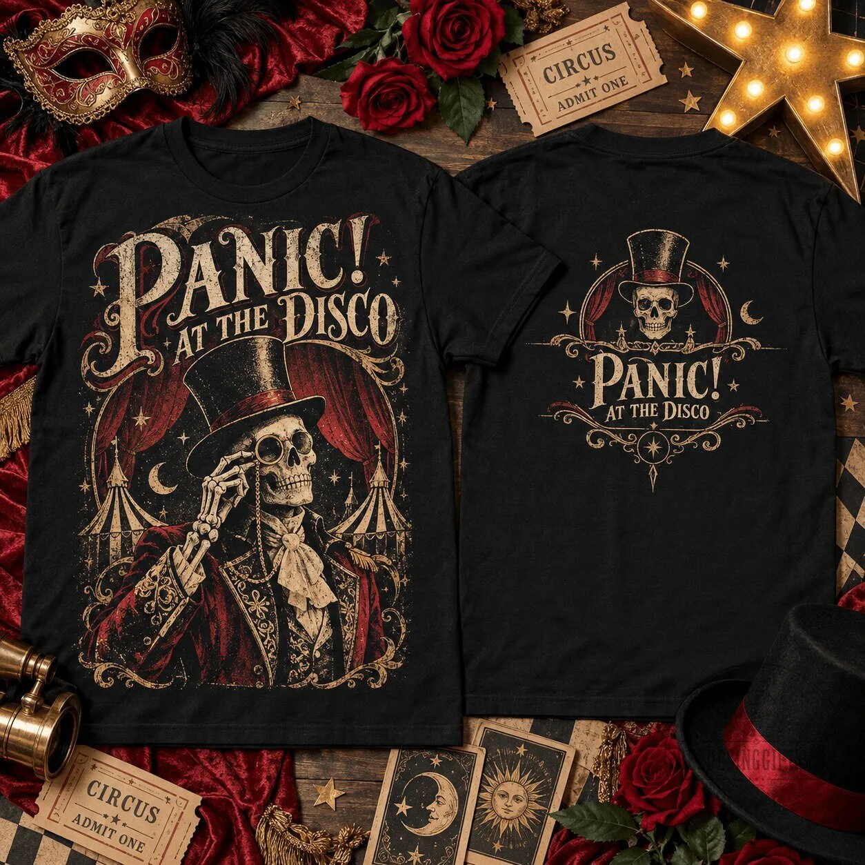 Panic! At The Disco Midnight Circus Skeleton T-Shirt For Alternative Rock Fans 5 Panic! At The Disco Midnight Circus Skeleton T-Shirt For Alternative Rock Fans