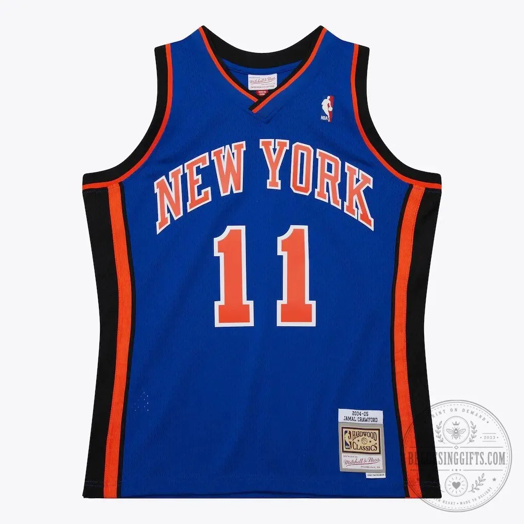 New York Knicks Jamal Crawford 2004-05 Blue Stitched Basketball Jersey