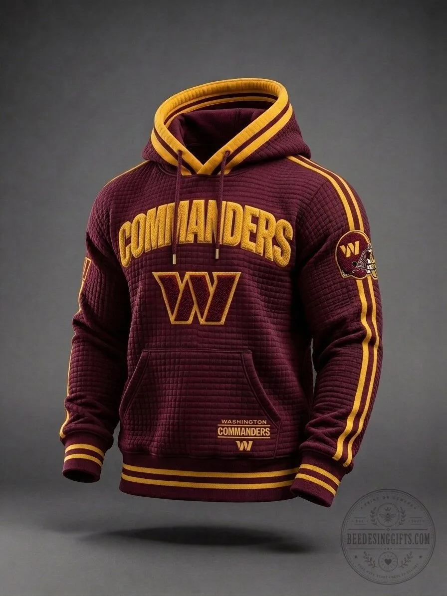 Washington Commanders Burgundy Textured Waffle Hoodie with Letter Patch 1 Washington Commanders Burgundy Textured Waffle Hoodie with Letter Patch