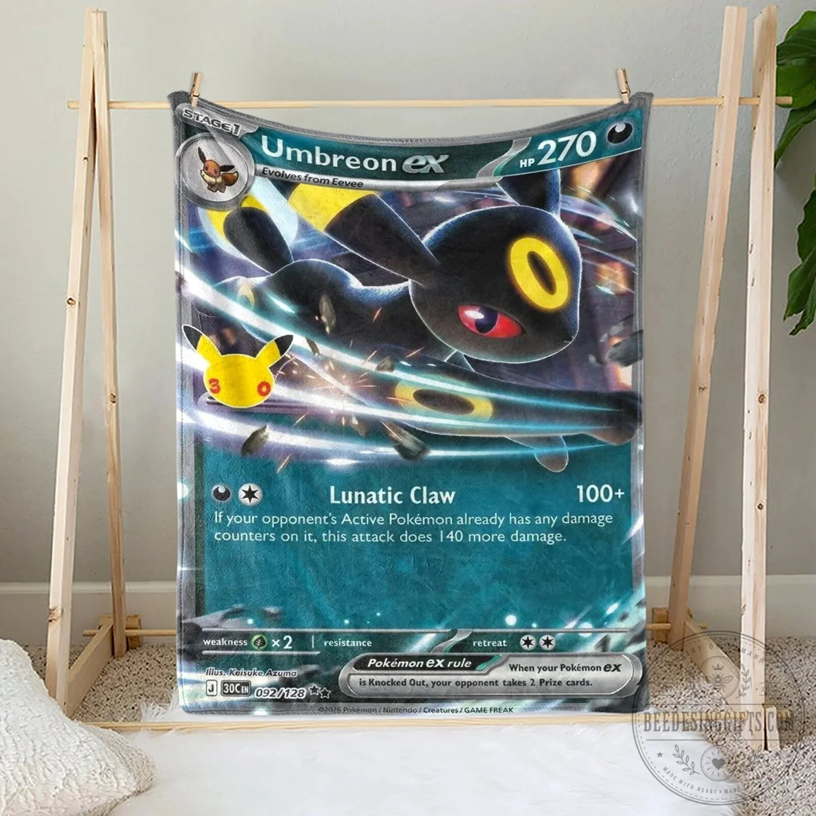 Pokemon Umbreon EX Trading Card Game Fleece Blanket 5 Pokemon Umbreon EX Trading Card Game Fleece Blanket