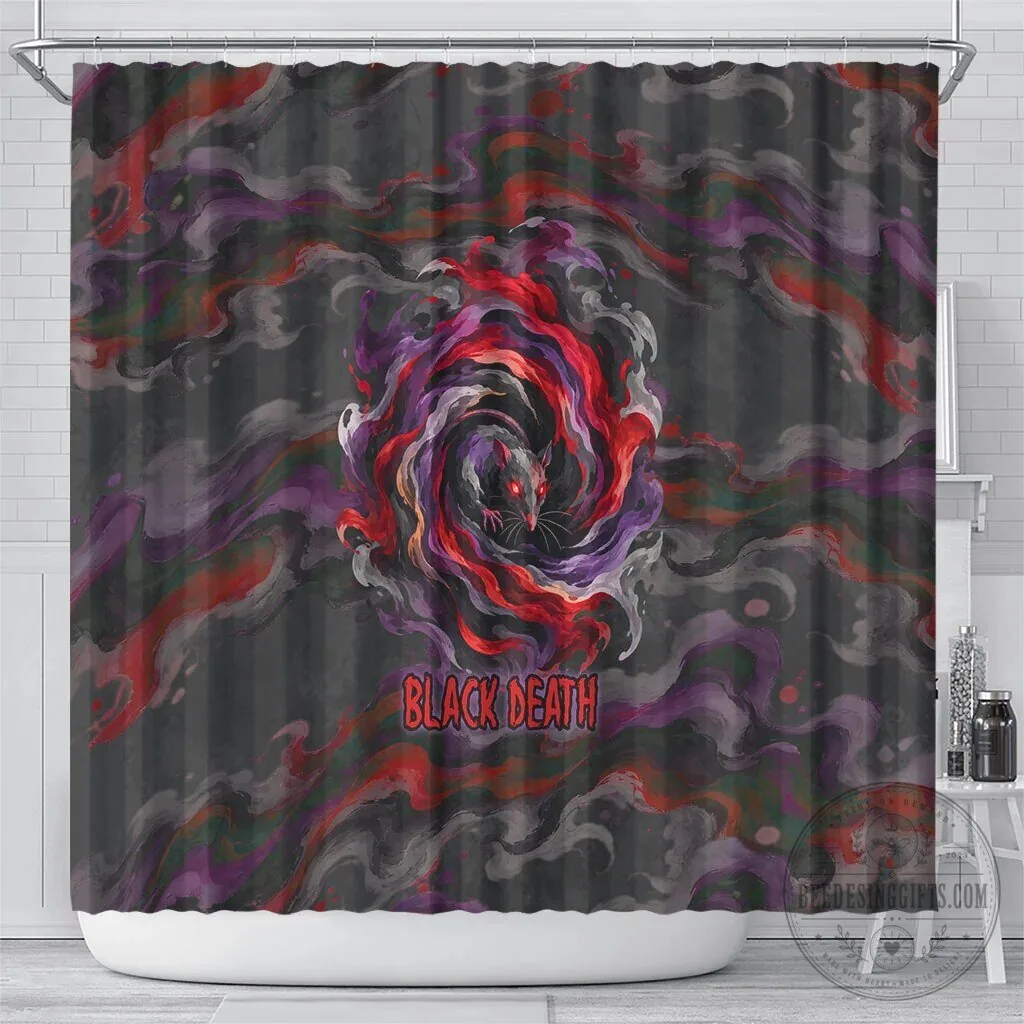 Black Death Plague Doctor Rat Horror Gothic Fantasy Shower Curtain 6 Black Death Plague Doctor Rat Horror Gothic Fantasy Shower Curtain