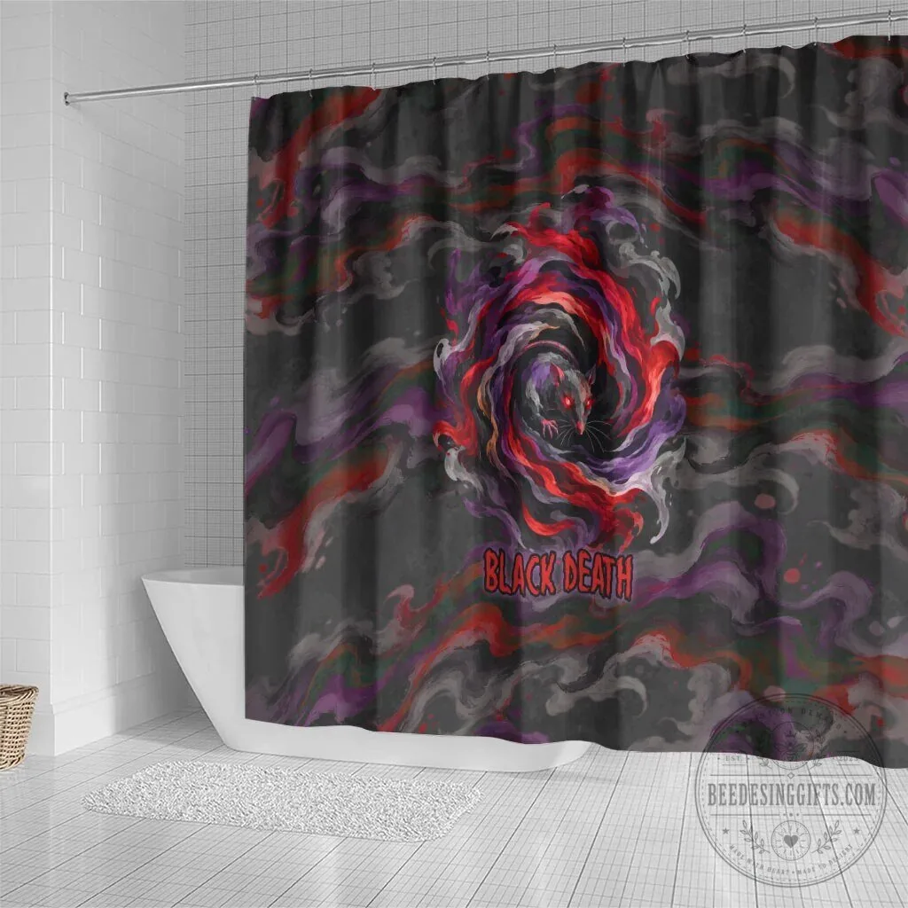 Black Death Plague Doctor Rat Horror Gothic Fantasy Shower Curtain 7 Black Death Plague Doctor Rat Horror Gothic Fantasy Shower Curtain