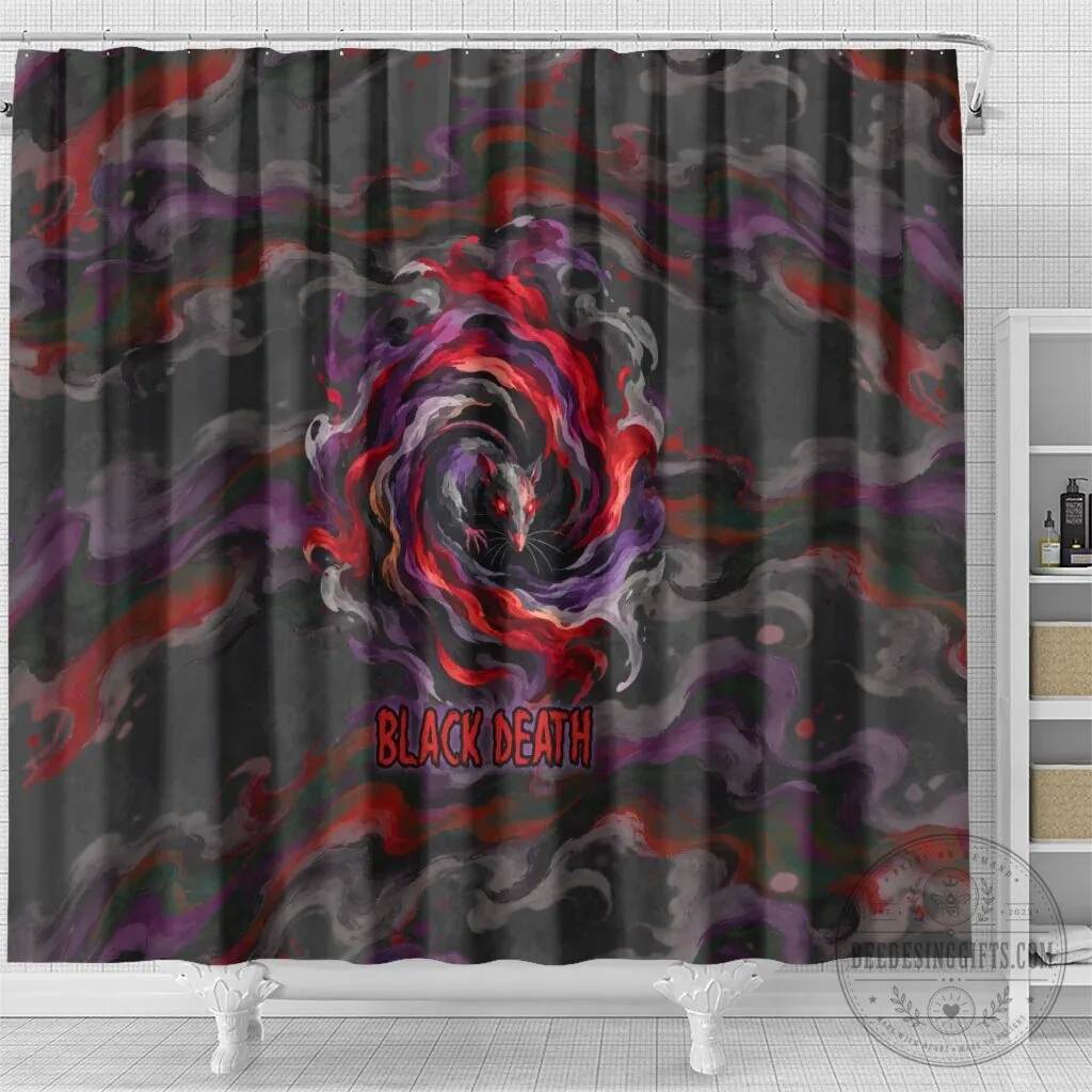Black Death Plague Doctor Rat Horror Gothic Fantasy Shower Curtain 9 Black Death Plague Doctor Rat Horror Gothic Fantasy Shower Curtain