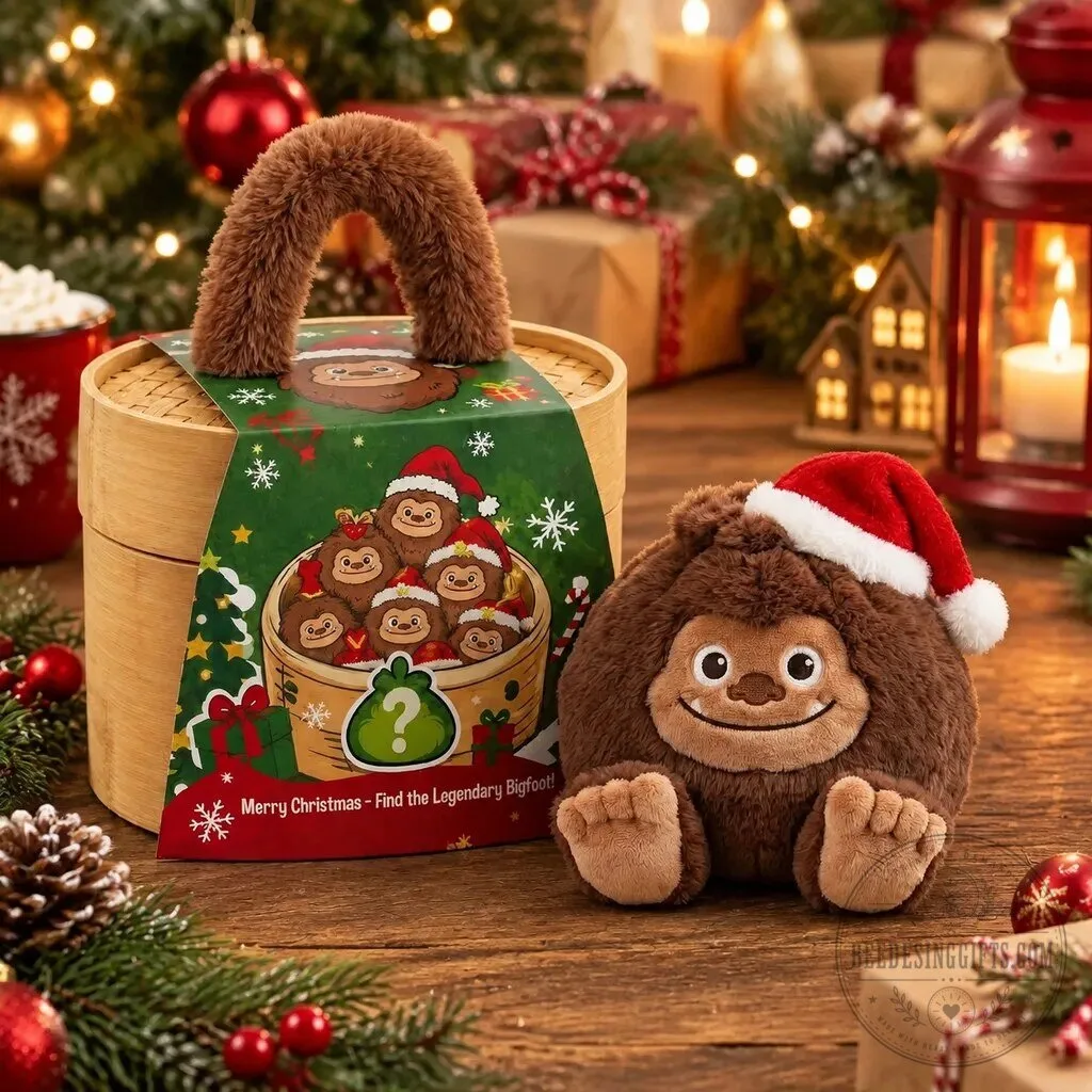 Christmas Bigfoot Plush Mystery Box Surprise Holiday Stuffed Animal Toy