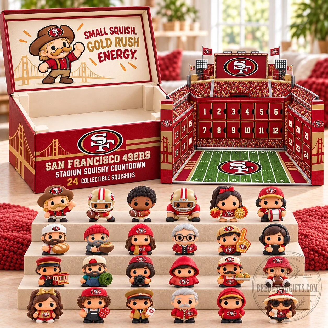 San Francisco 49ers Stadium Squishy Countdown Advent Calendar with 24 Collectible Squishies