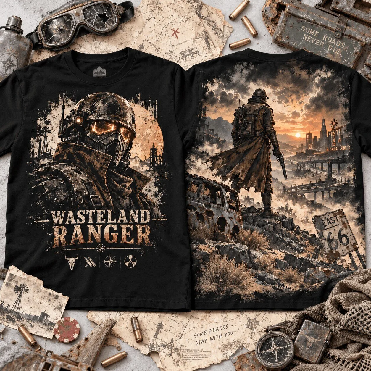 Wasteland Ranger Survivor 51 Post-Apocalyptic Gaming T-Shirt