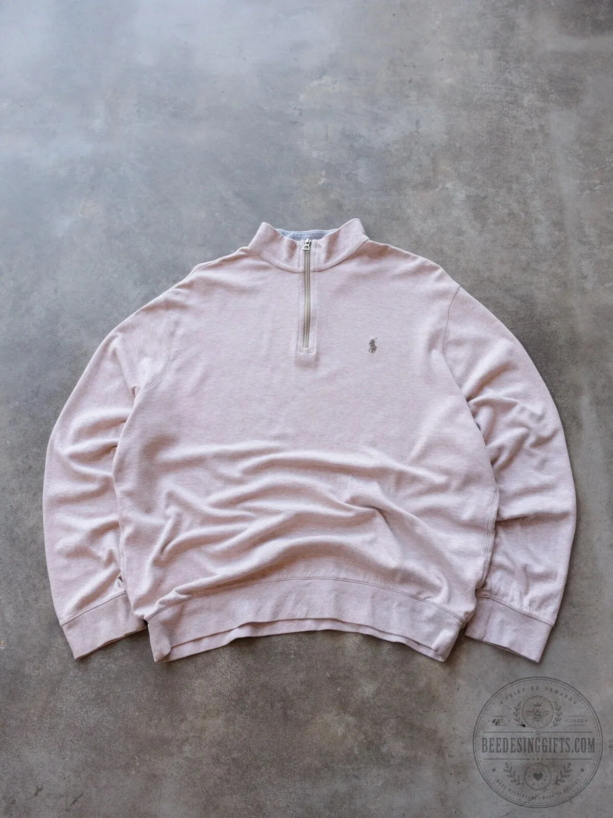 Polo Ralph Lauren Beige Quarter Zip Pullover Sweatshirt for Men