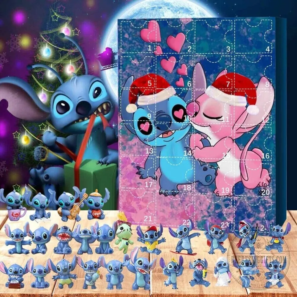 Disney Lilo and Stitch Collectible Figures Advent Calendar with 24 Surprise Toys