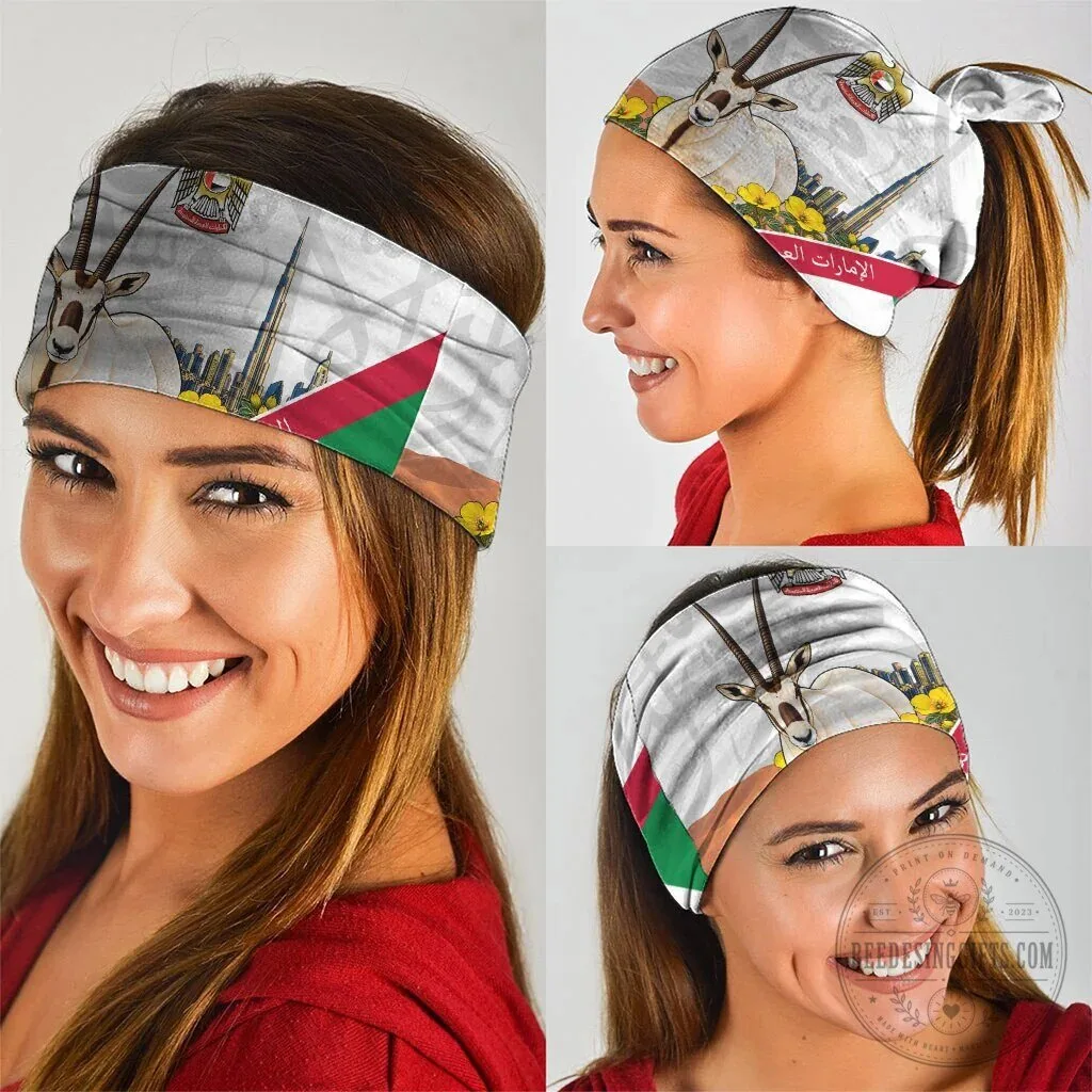 United Arab Emirates National Day Arabian Oryx Neck Gaiter Bandana 3-Pack 7 United Arab Emirates National Day Arabian Oryx Neck Gaiter Bandana 3-Pack