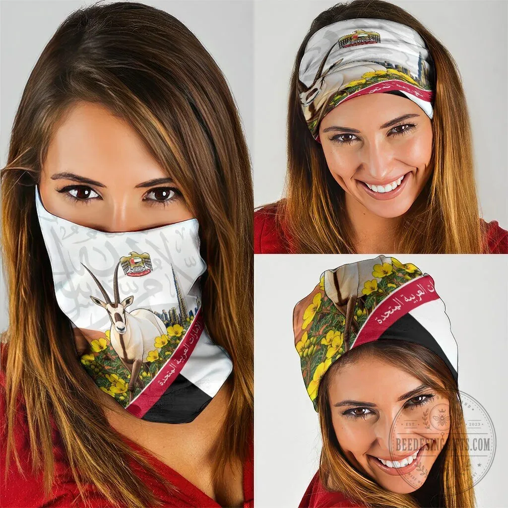 United Arab Emirates National Day Arabian Oryx Neck Gaiter Bandana 3-Pack 8 United Arab Emirates National Day Arabian Oryx Neck Gaiter Bandana 3-Pack