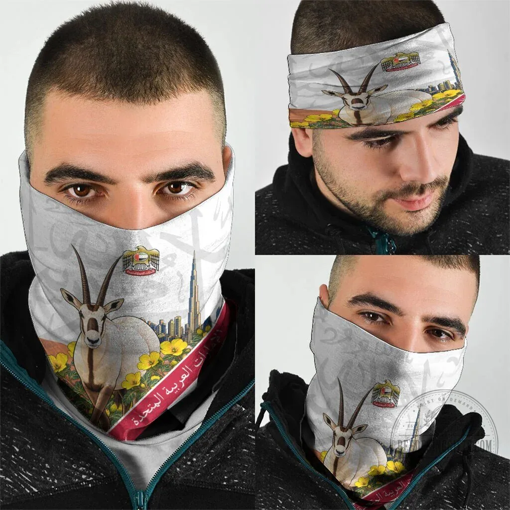 United Arab Emirates National Day Arabian Oryx Neck Gaiter Bandana 3-Pack 9 United Arab Emirates National Day Arabian Oryx Neck Gaiter Bandana 3-Pack