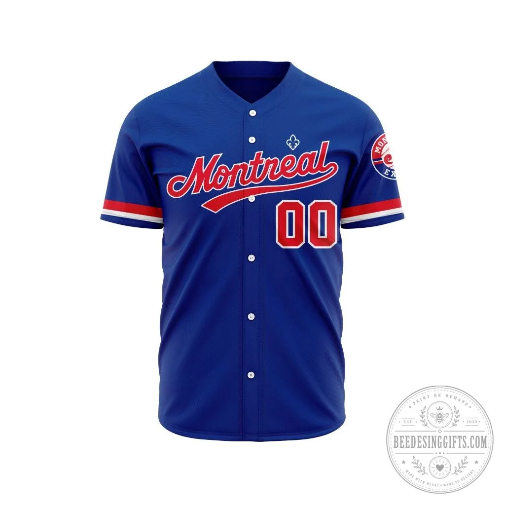 Montreal Expos Vintage Blue Baseball Team Personalized Jersey