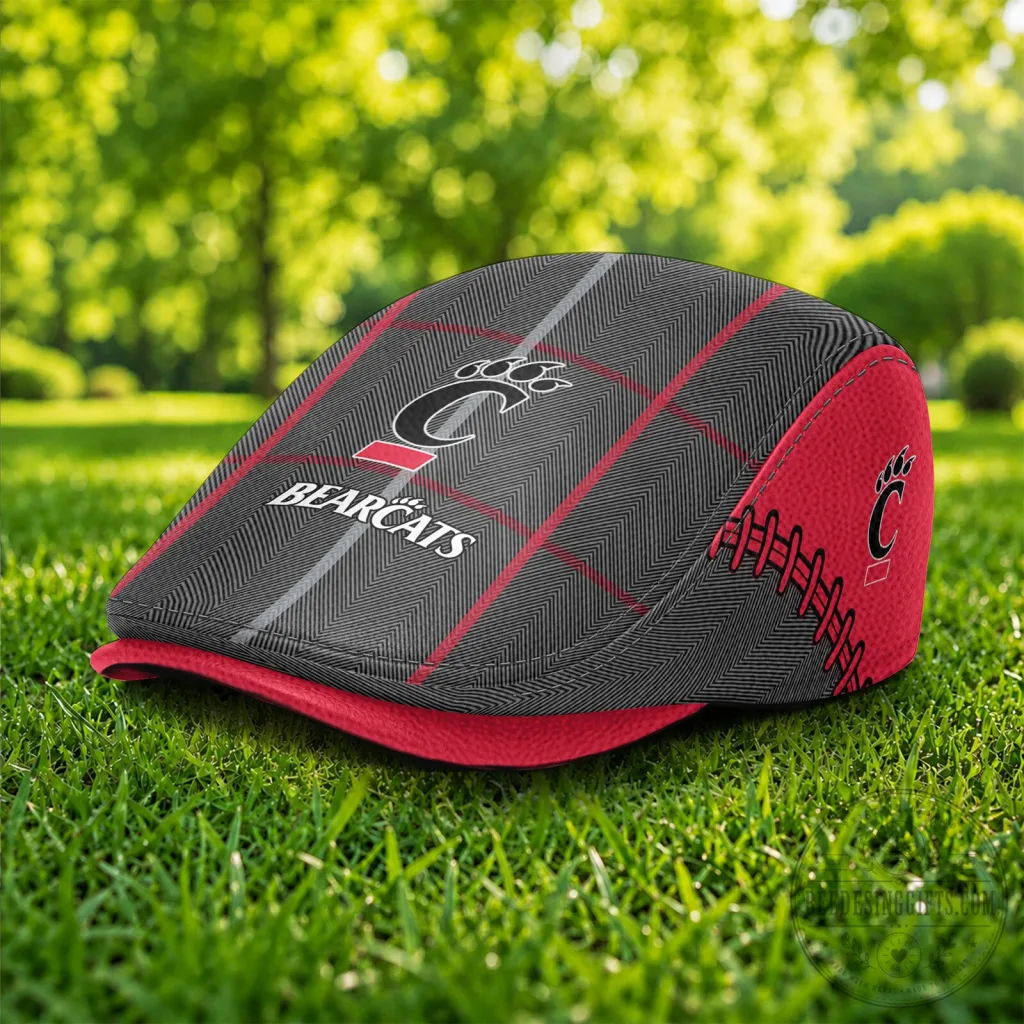 Cincinnati Bearcats NCAA Plaid Pattern Flat Cap for Men and Women Cincinnati Bearcats NCAA Plaid Pattern Flat Cap for Men and Women