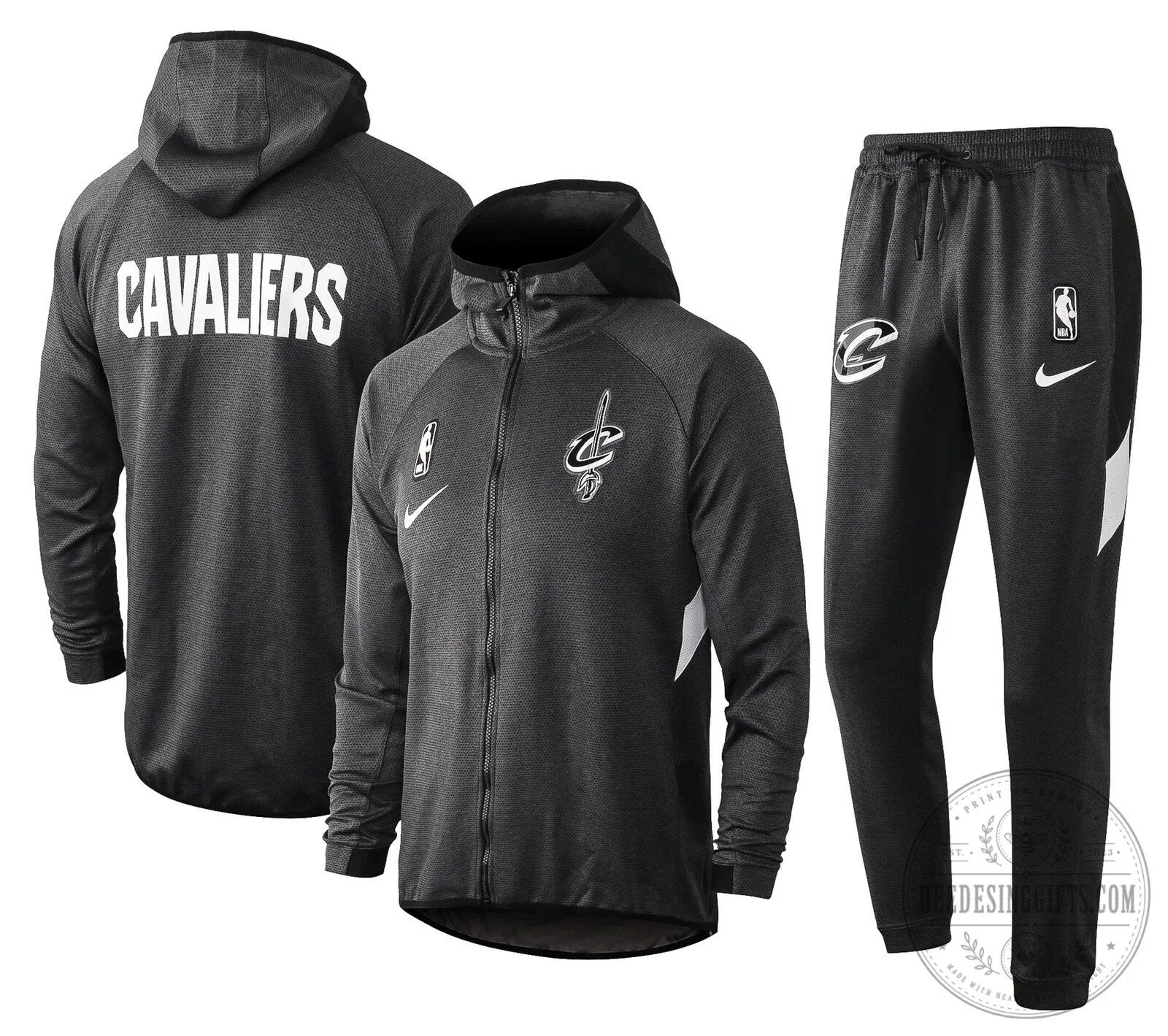 Cleveland Cavaliers NBA Therma Flex Black Training Full-Zip Hoodie